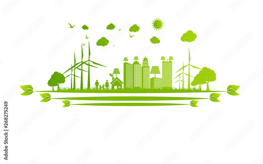 Green ecology City environmentally friendly