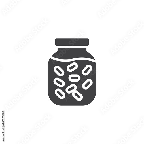 Pickled food jar vector icon. filled flat sign for mobile concept and web design. marinated food jar glyph icon. Symbol, logo illustration. Pixel perfect vector graphics