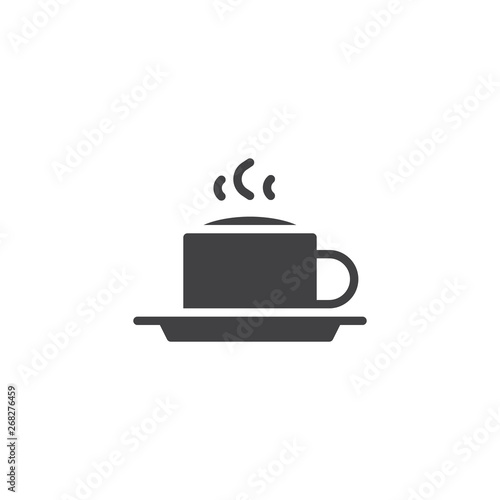 Hot drink cup vector icon. filled flat sign for mobile concept and web design. Cup of tea with steam glyph icon. Symbol  logo illustration. Pixel perfect vector graphics