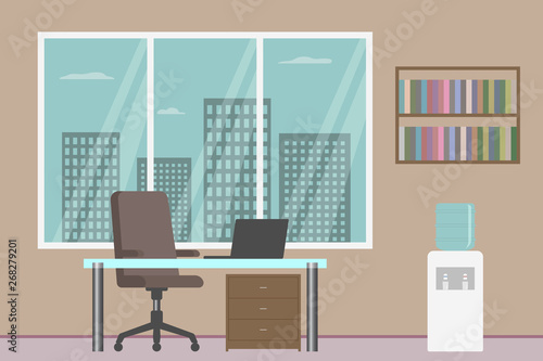 City office interior. Modern design. Vector illustration.