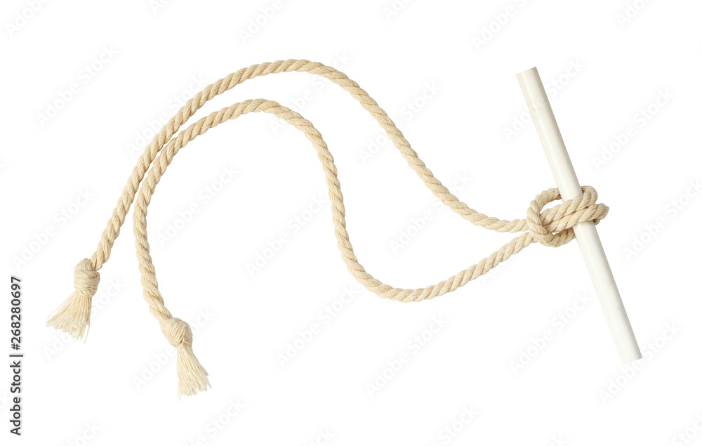 Beige cotton rope with knot