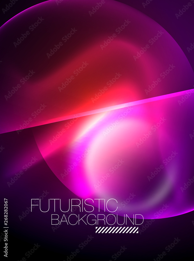 Blurred neon glowing round shapes, abstract circles and lights Blurred neon glowing round shapes, abstract circles and lights
