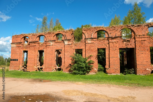 Ruined Complex military settlement of Count A. A. Arakcheev. The complex was built 1818-1825. Located in the village of Selishchi, Novgorod region photo