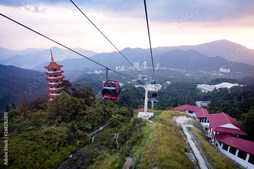 Cable Car against Evening Light, Awana Skyway, Malaysia photo