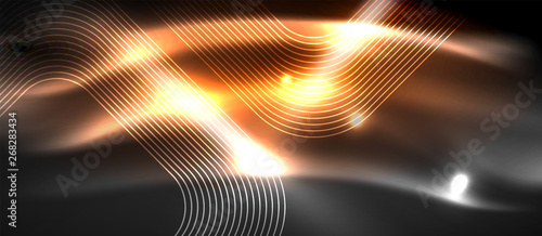 Glowing shiny neon squares abstract background, techno modern template