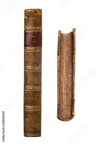 Bild auf Leinwand antique leather bound book