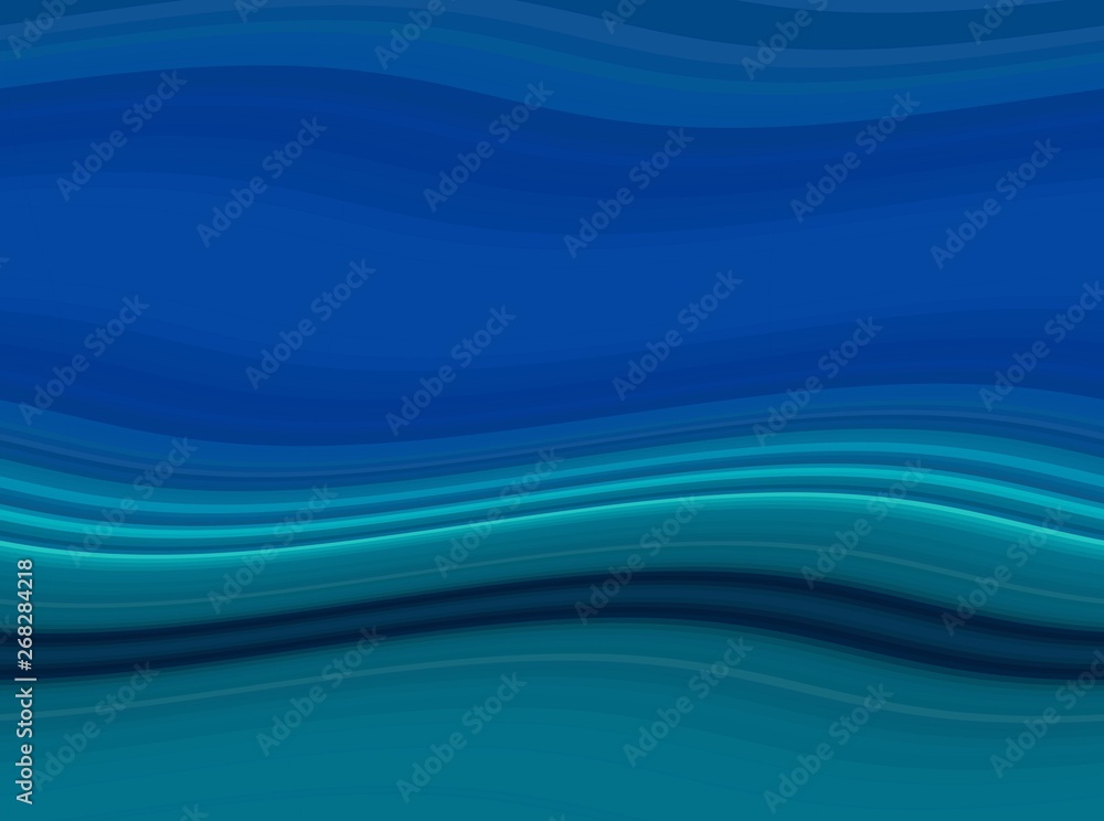 Fototapeta premium teal, strong blue and very dark blue colored abstract waves background can be used for graphic illustration, wallpaper, presentation or texture