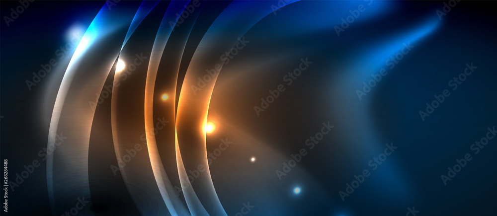 Neon glowing lines, magic energy space light concept, abstract background wallpaper design Neon glowing lines, magic energy space light concept, abstract background wallpaper design