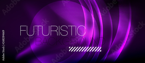 Glossy glowing neon light wave background