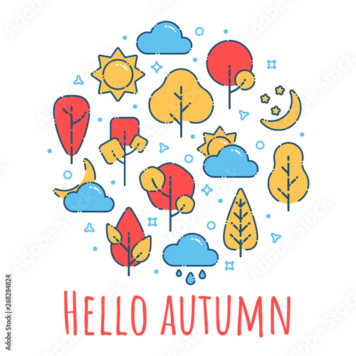 Hello autumn landscape print