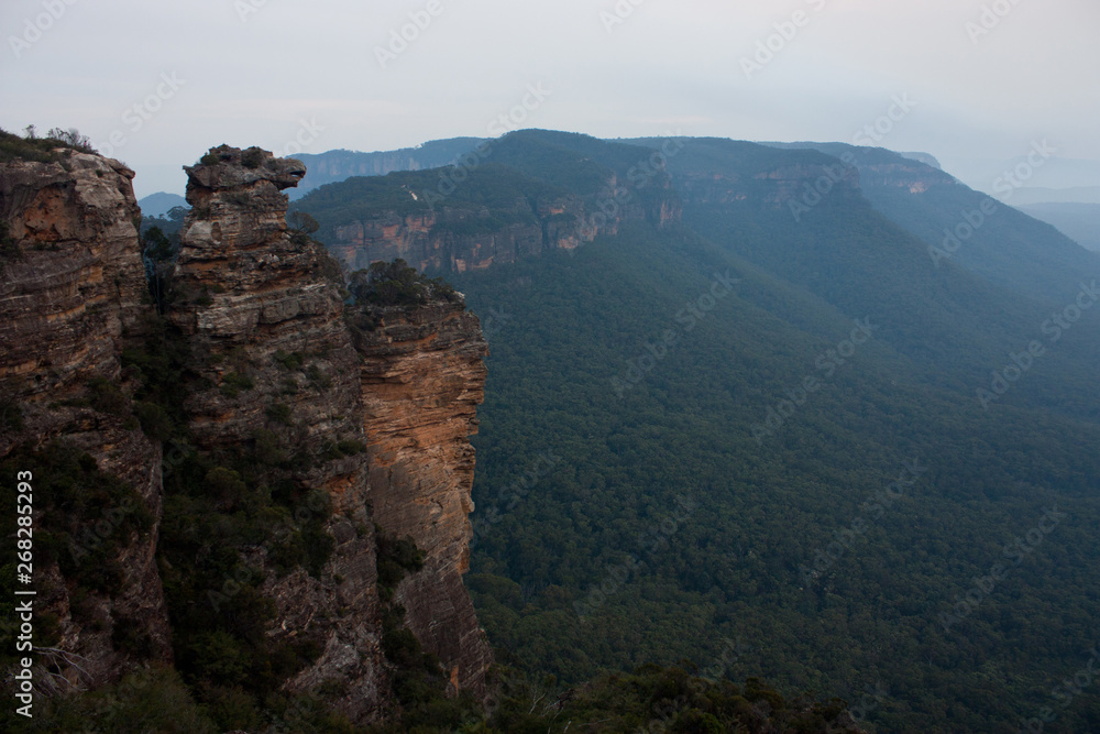 A view from near the Cahill's Lookout in the Blue Mountains in Australia