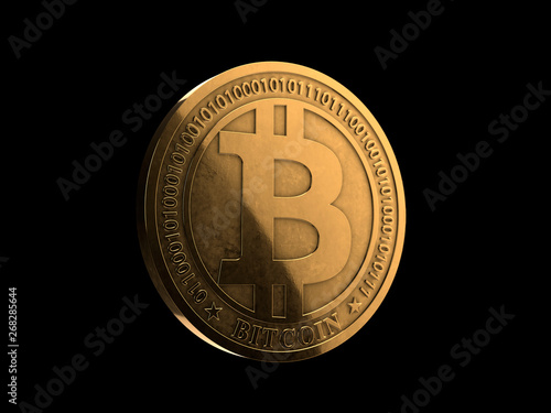 Bitcoin - shinny metallic gold coin