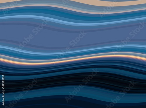 teal blue, very dark blue and tan colored abstract waves background can be used for graphic illustration, wallpaper, presentation or texture