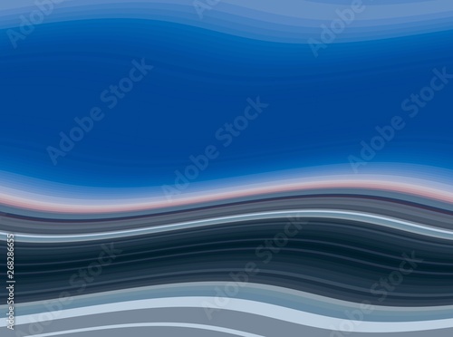 abstract waves background with strong blue  very dark blue and dark gray color. waves can be used for wallpaper  presentation  graphic illustration or texture