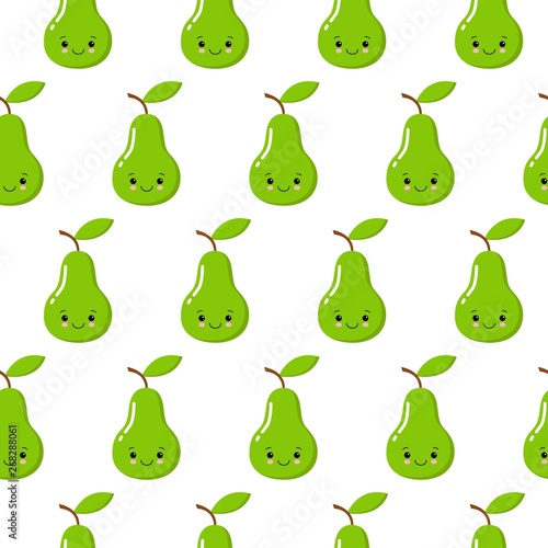 Pretty graphic pears seamless pattern. Cute seamless pattern with pear. Seamless pattern with pears
