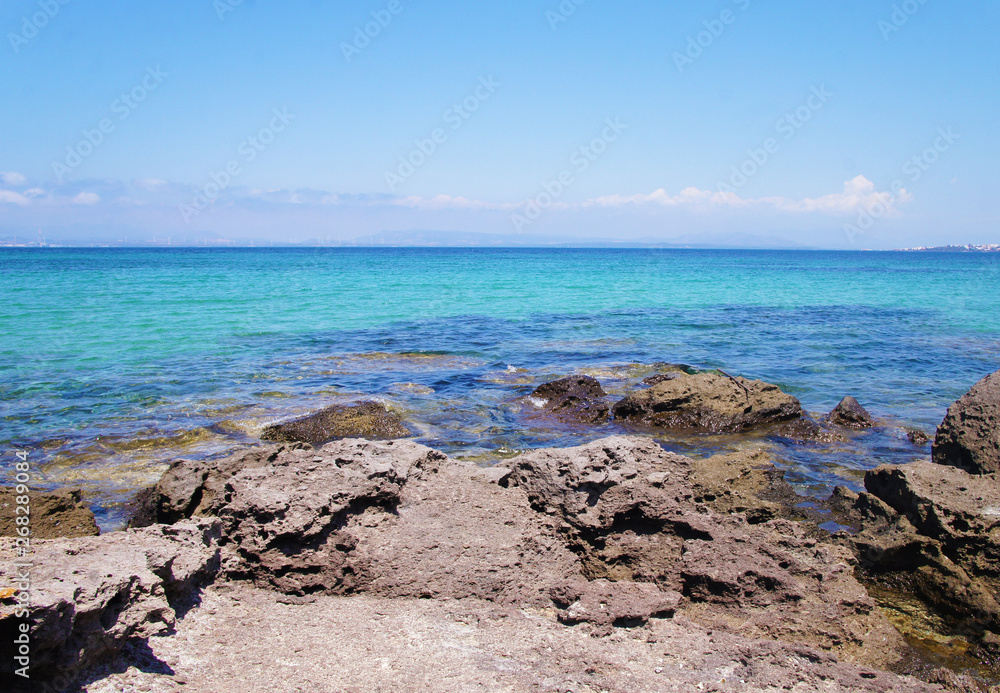Canary Islands nature. Seashore in the bay in summer. Canary Islands nature. Seashore in the bay in summer.