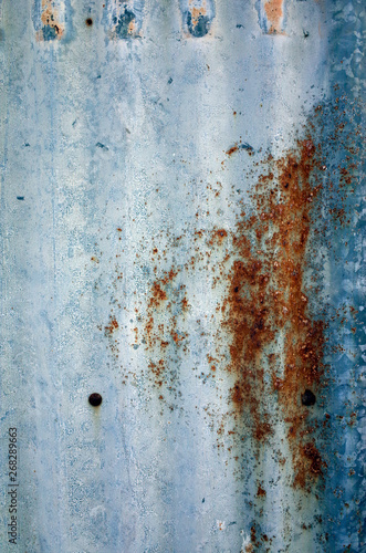 close up of old rusty galvanized iron wall texture