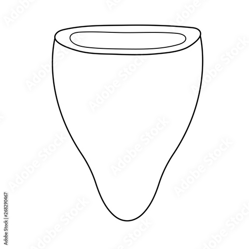 Menstrual cup icon in outline style. For ads, shop, womans magazine