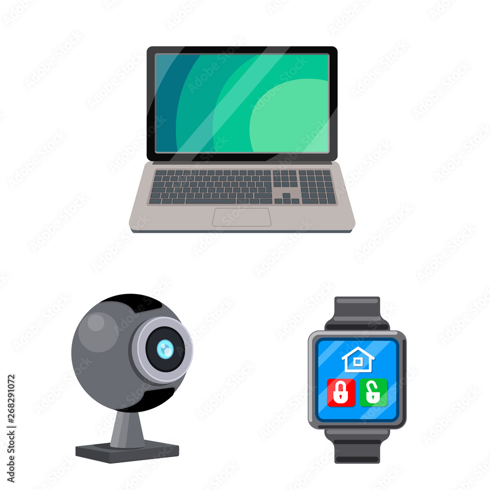 Vector design of laptop and device sign. Set of laptop and server vector icon for stock. Vector design of laptop and device sign. Set of laptop and server vector icon for stock.