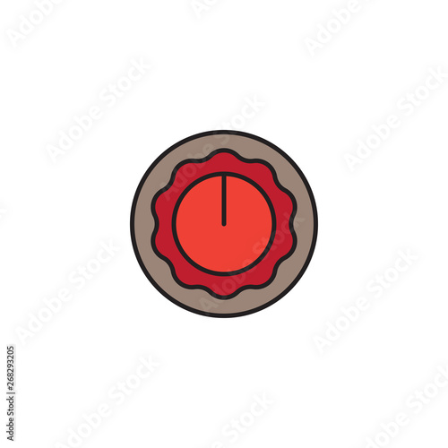 Kitchen oven knob with timer isolated on white background