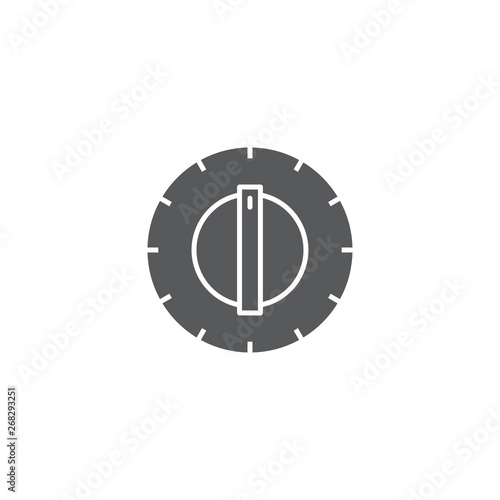 Kitchen oven knob with timer isolated on white background