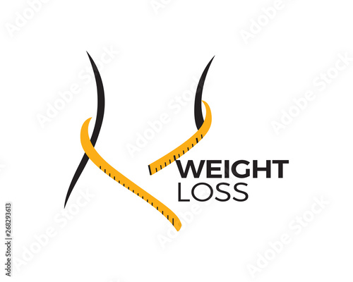 Body Weight Loss Program Logo In Isolated White Background