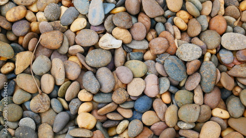 pebbles beach stone background, colorful stone garden