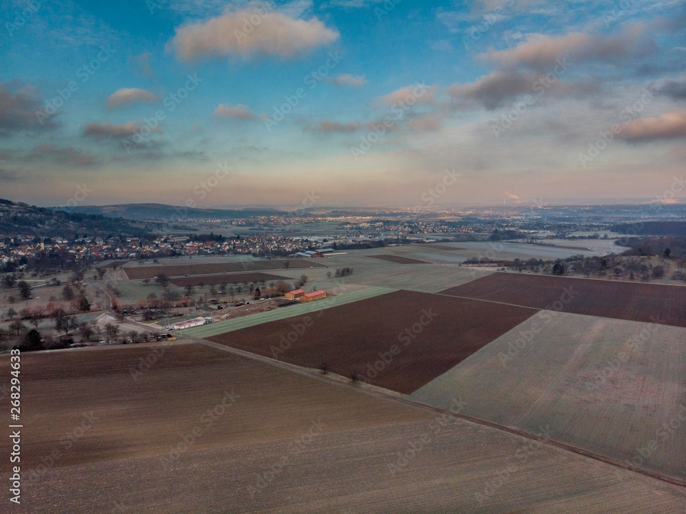 Winterliche Felder - Luftaufnahme