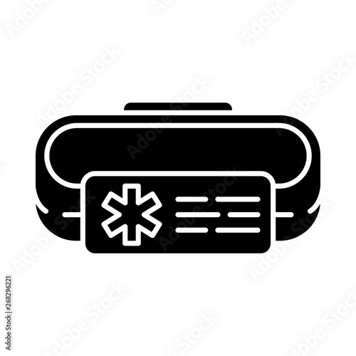 Medical alert ID bracelet glyph icon