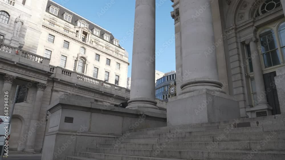Time lapse. Old columns and stairs beside a street road. Time lapse. Old columns and stairs beside a street road.