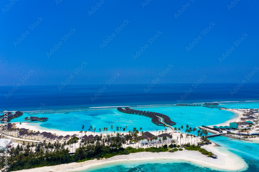 New construction of a luxury resort in the Maldives, South Male Atoll