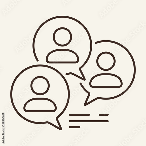 Focus group line icon. Forum, business network, comments. Business concept. Vector illustration can be used for topics like communication, social networking, internet