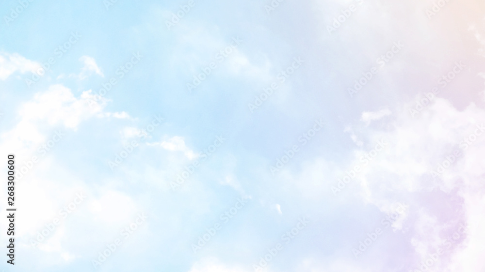 Abstract blurred beautiful soft cloud background with a pastel multicolored gradient with bokeh concept for wedding card design or presentation