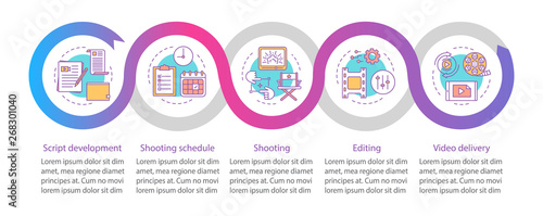 Video production process vector infographic template