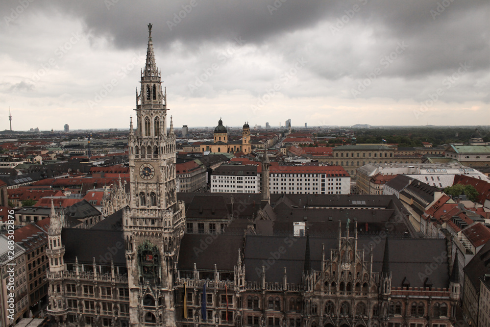 München, Blick über das Rathaus nach Norden
