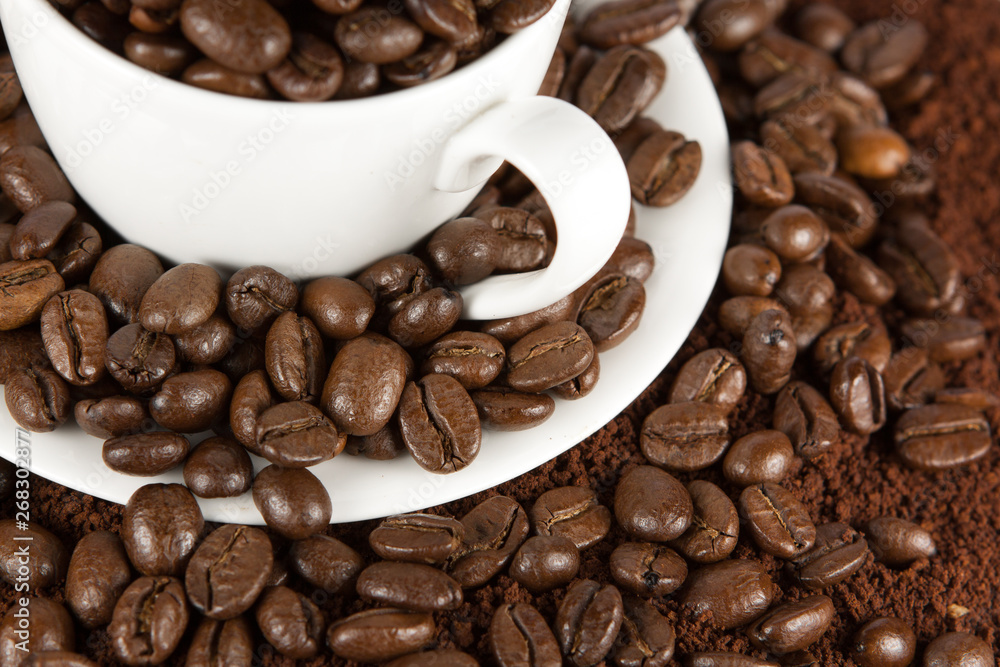 Coffee Beans and Cup Coffee Beans and Cup