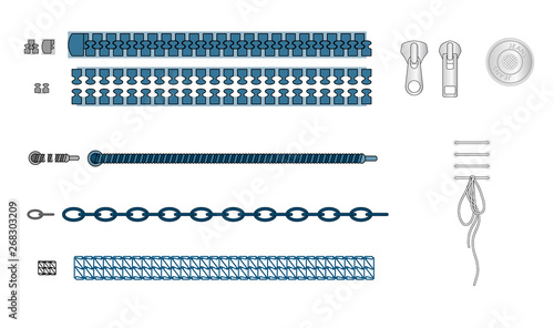 vector illustrator sequins illustrator brushes, Basic Plastic Dye-to-Match Zipper