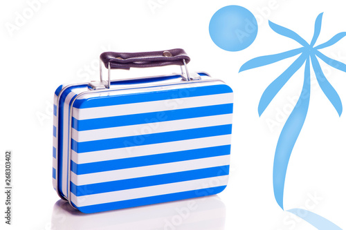 Luggage - summer vacation white background