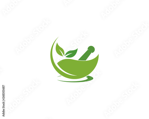 Herbal logo template vector icon illustration 
