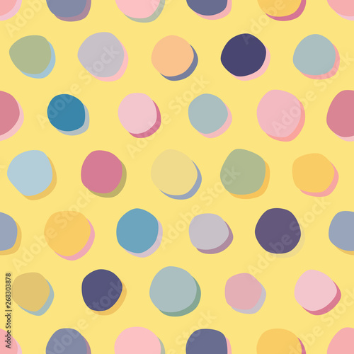 Seamless pattern with funny blobs. Colorful background for kids.