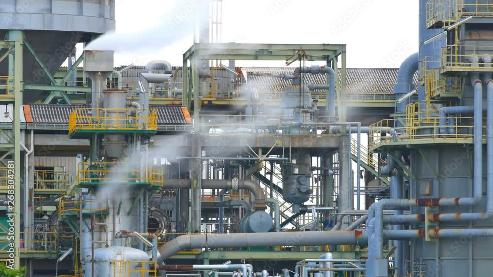 Oil refinery plant in day time ,Smooth Panning Footage Oil refinery plant in day time ,Smooth Panning Footage