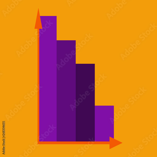 flat icon on theme Arabic business economic chart