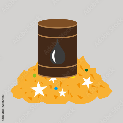 flat icon on theme Arabic business oil and gold