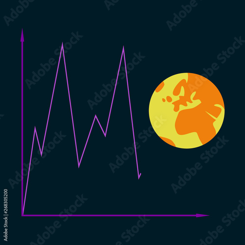 flat icon on theme Arabic business world economy chart
