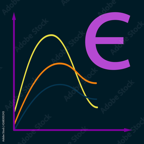 flat icon on theme Arabic business euro chart