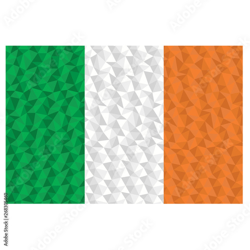 Polygonal flag of Ireland national symbol background low poly style vector illustration eps
