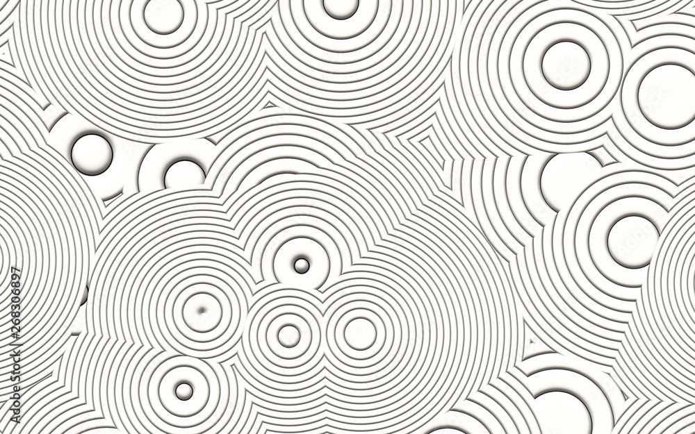 white modern abstract 3d circles