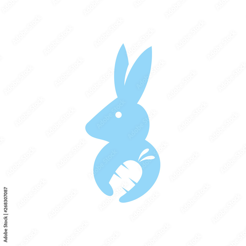 negative space rabbit with carrot logo design negative space rabbit with carrot logo design