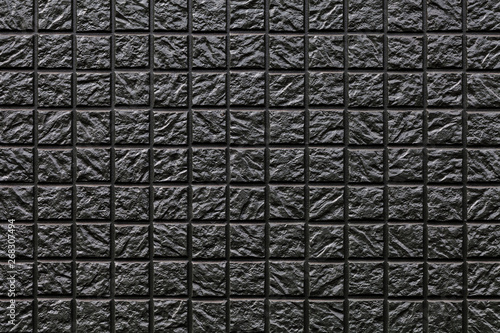 Black mosiac wall texture and background