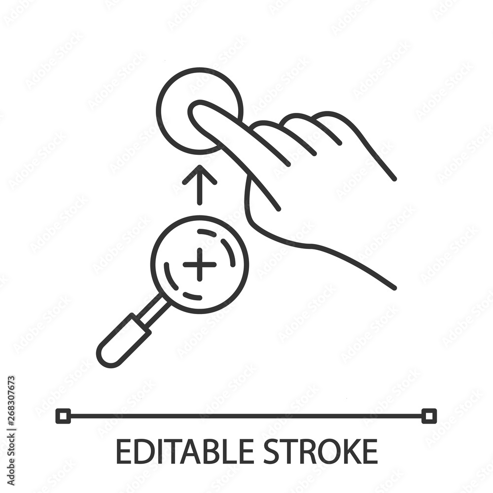 Zoom in vertical gesture linear icon Zoom in vertical gesture linear icon